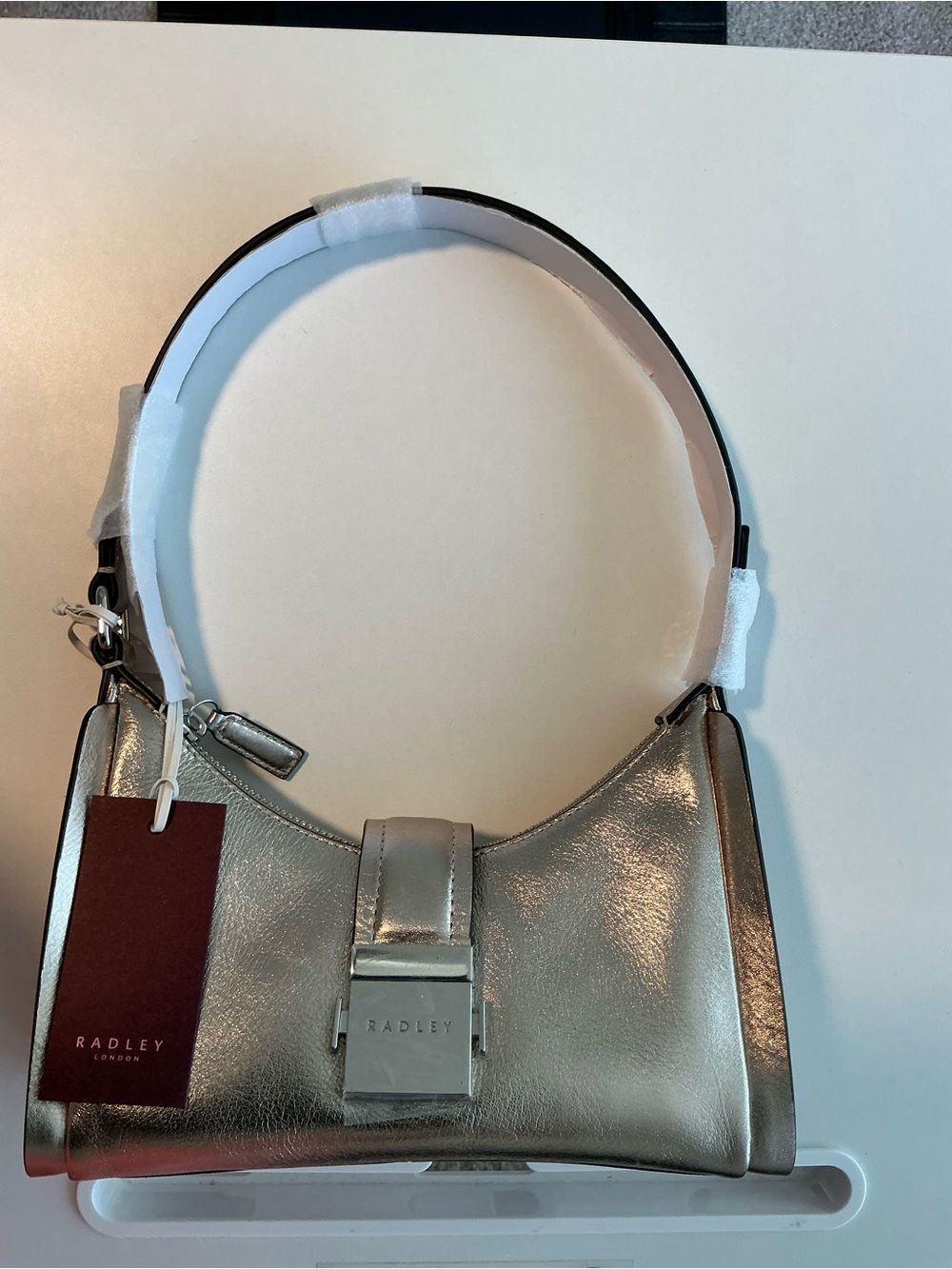 NWT Sloane Mews Small Ziptop Shoulder Bag in Pyrite - Picture 5 of 9